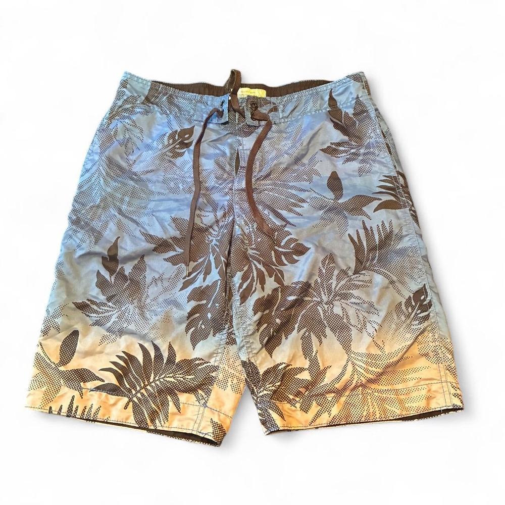 Aeropostale Mens Blue Floral Hawaiian Board Shorts Swim Trunks Surf Y2K 32W